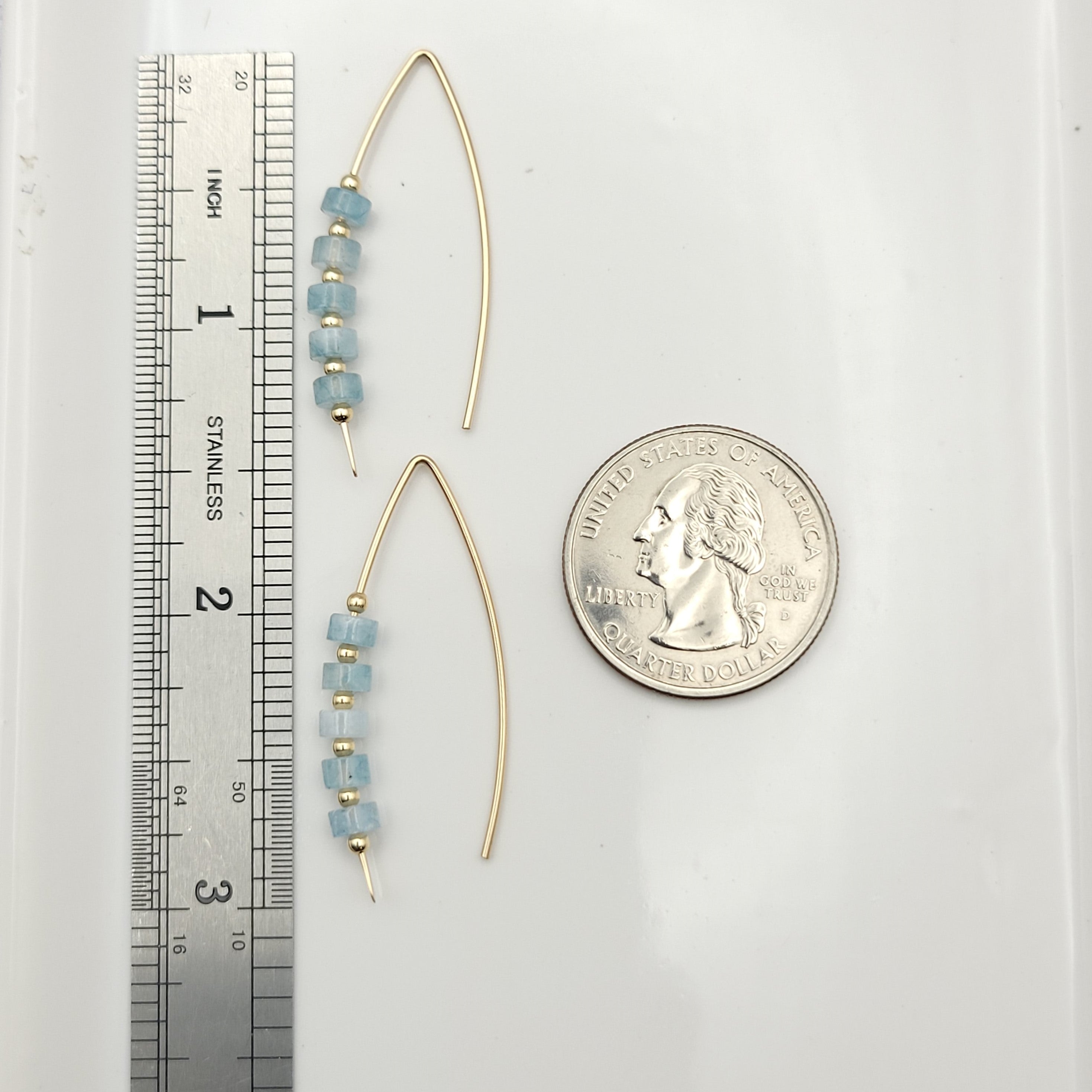 Wish - Gold & Aquamarine Earrings Bijou by SAM   