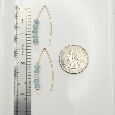 Wish - Gold & Aquamarine Earrings Bijou by SAM   