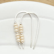 Cheval - Silver and Pearl Earrings Bijou by SAM   