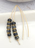 Wish - Gold & Black Jasper Earrings Bijou by SAM   