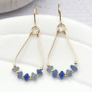 Lane - Gold & Blue Aventurine Earrings Bijou by SAM Gold Fill