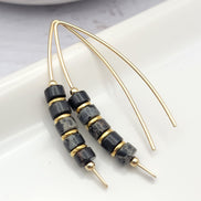 Wish - Gold & Black Jasper Earrings Bijou by SAM   