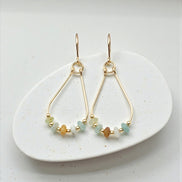 Lane - Gold & Amazonite Earrings Bijou by SAM