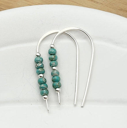 Cheval - Silver and Turquoise Earrings Bijou by SAM   
