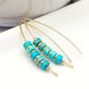 Wish - Gold & Turquoise Earrings Bijou by SAM   