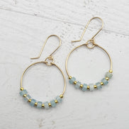 Boho - Gold & Aquamarine Earrings Bijou by SAM   