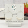 Boho - Silver & Cream Lava Stone Earrings Bijou by SAM   