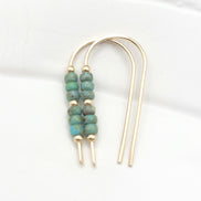 Cheval - Gold & Turquoise Earrings Etsy   