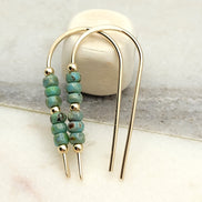 Cheval - Gold & Turquoise Earrings Etsy   