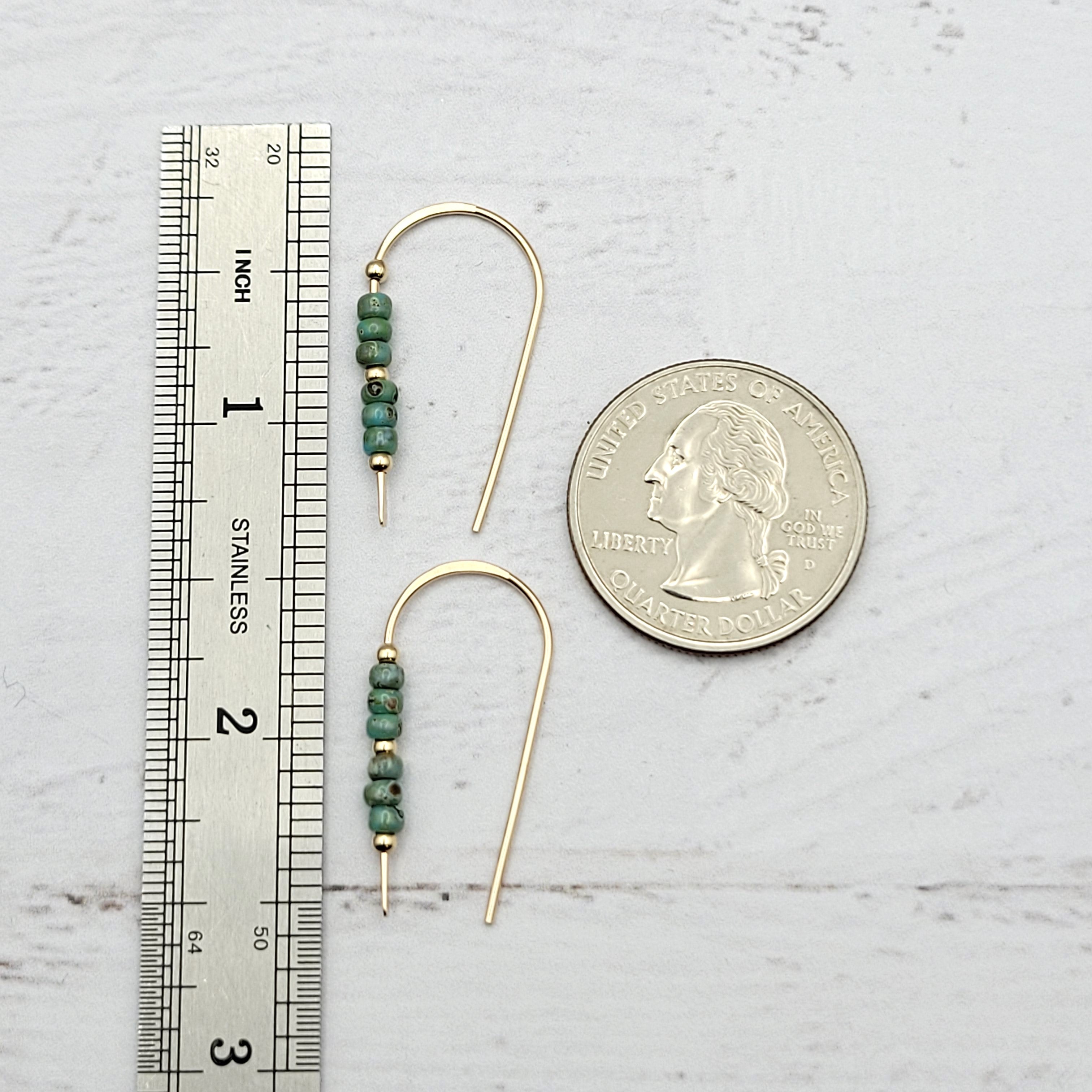 Cheval - Gold & Turquoise Earrings Etsy   