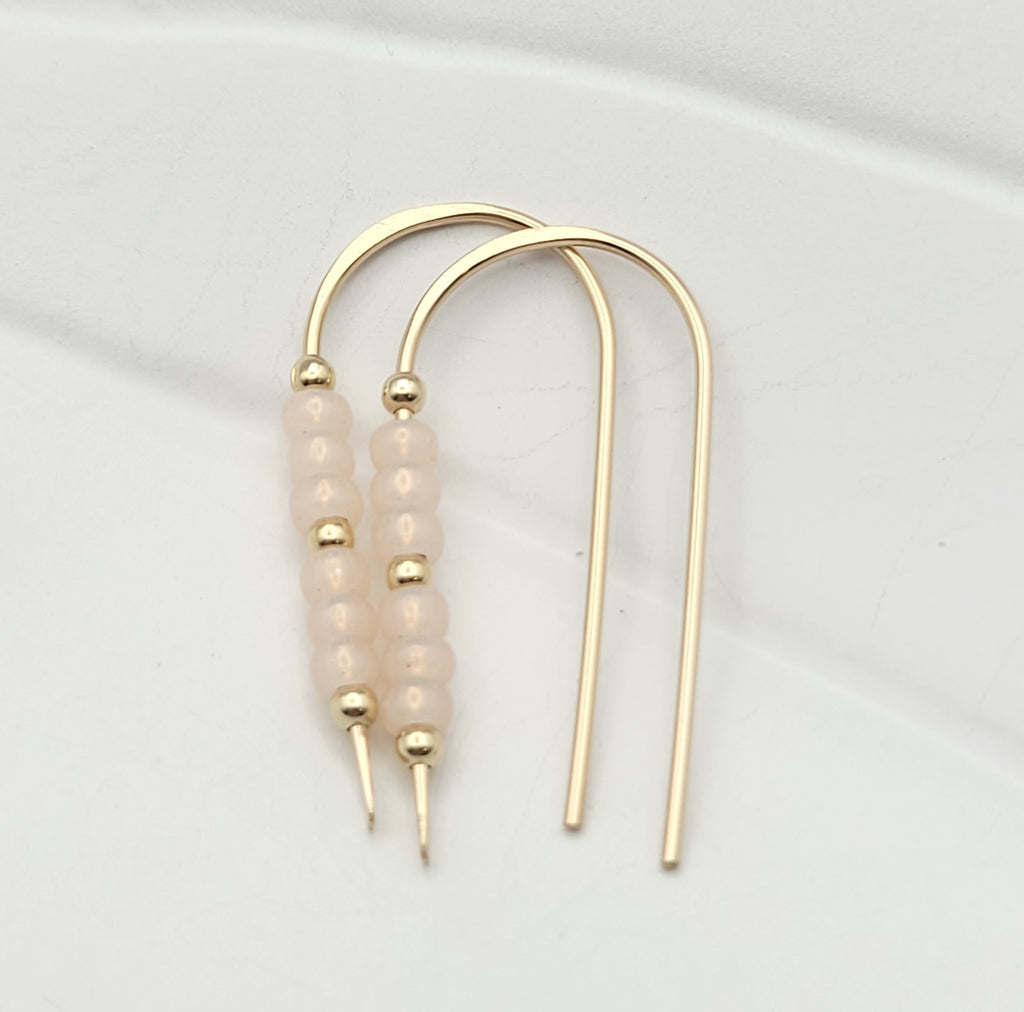 Cheval - Gold & Pale Pink Earrings Etsy   