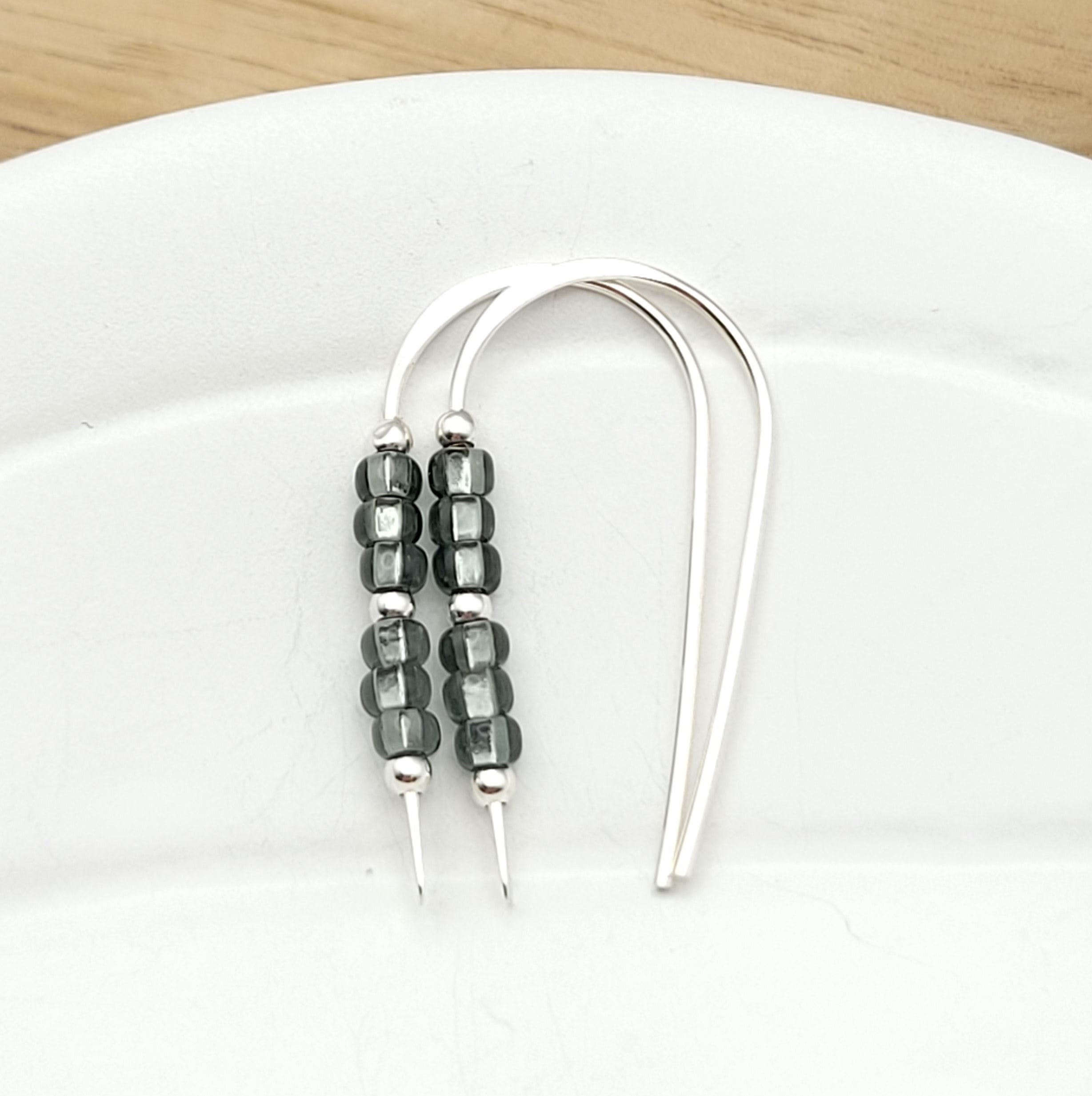 Cheval - Silver and Smokey Quartz Earrings Bijou by SAM   