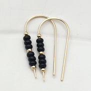 Cheval - Gold & Black Earrings Etsy   