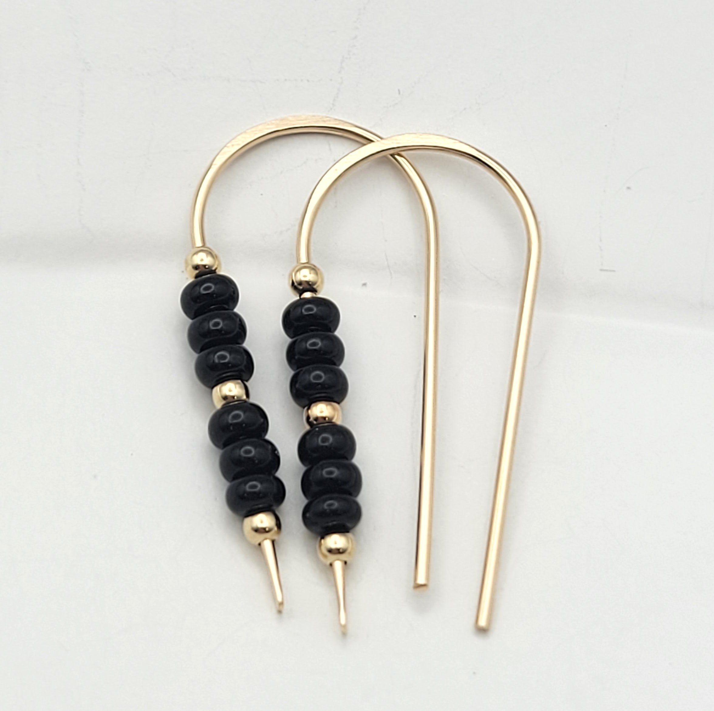 Cheval - Gold & Black Earrings Etsy   