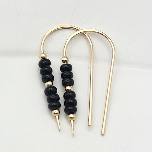 Cheval - Gold & Black Earrings Etsy   