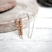 Cheval - Silver & Copper Threaders Earrings Bijou by SAM   