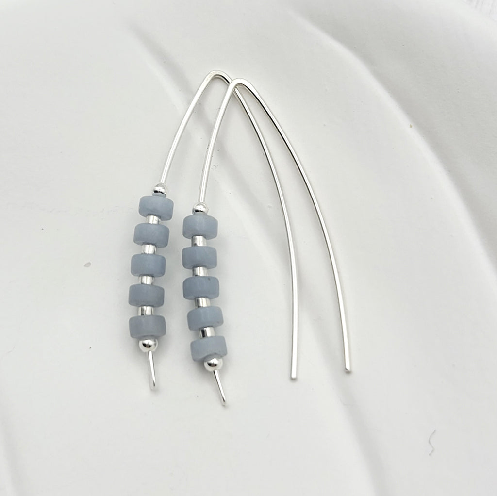 Wish - Silver & Blue Angelite Earrings Bijou by SAM   