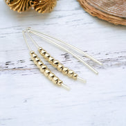 Wish - Silver with Gold Beads Earrings Bijou by SAM   