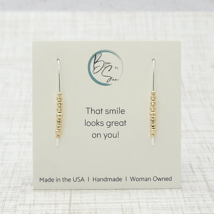 Wish - Silver with Gold Beads Earrings Bijou by SAM   