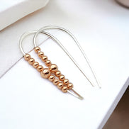 Cheval - Silver & Copper Threaders Earrings Bijou by SAM   