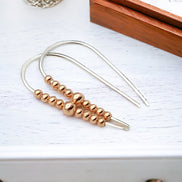 Cheval - Silver & Copper Threaders Earrings Bijou by SAM   