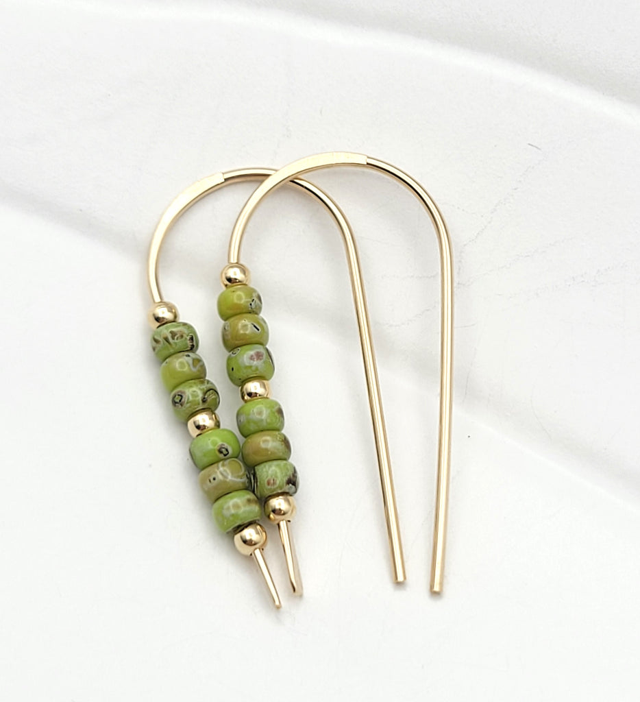 Cheval - Gold & Chartreuse Earrings Etsy   