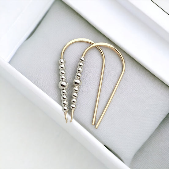 Cheval - Gold & Silver Earrings Bijou by SAM   