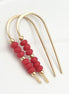Cheval - Gold & Red Beads Earrings Etsy   