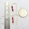 Cheval - Gold & Red Beads Earrings Etsy   