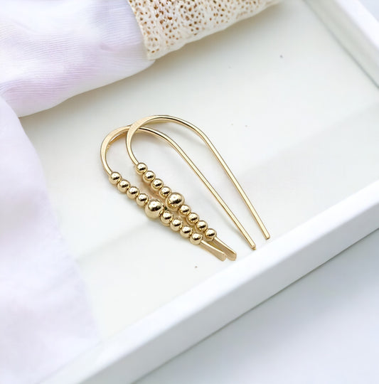 Cheval - Gold & Gold Earrings Bijou by SAM   