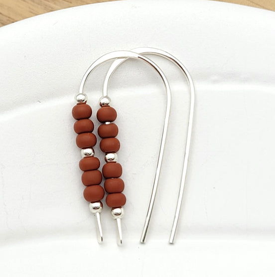 Cheval - Silver and Burnt Sienna Earrings Bijou by SAM   