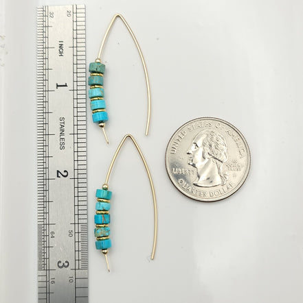 Wish - Gold & Turquoise Earrings Bijou by SAM   