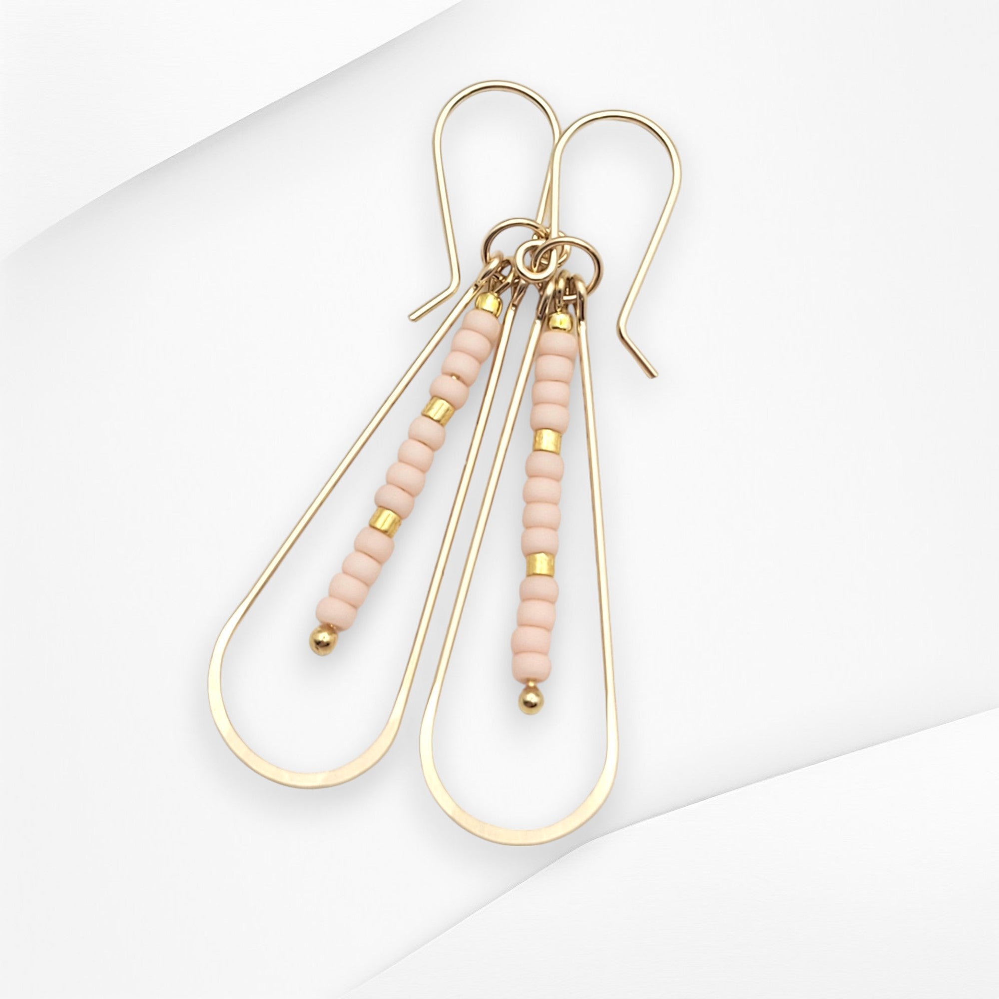 Harley - Gold & Pale Pink Earrings Bijou by SAM   