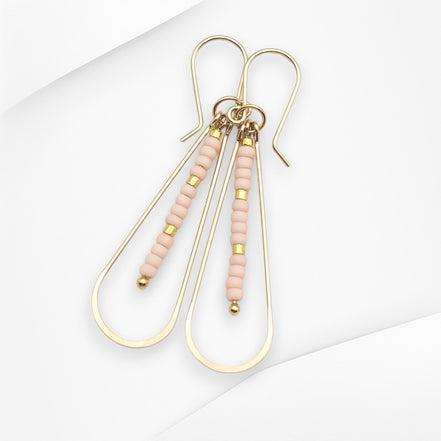 Harley - Gold & Pale Pink Earrings Bijou by SAM   