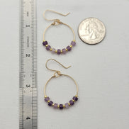 Boho Hoops - Gold & Amethyst Earrings Bijou by SAM   
