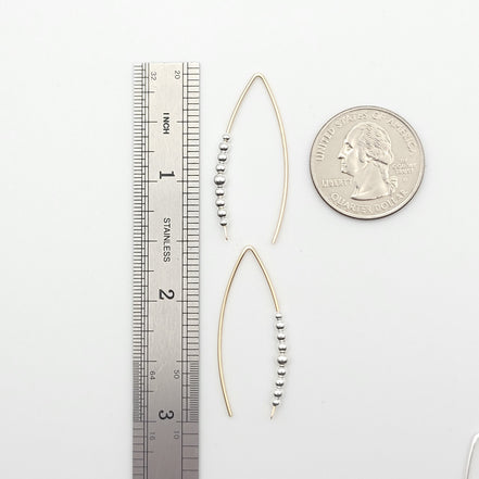 Wish - Gold with Silver Beads Earrings Bijou by SAM   