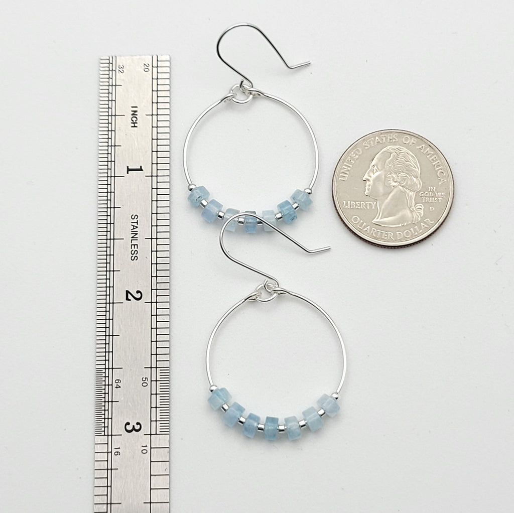 Boho - Silver & Aquamarine Earrings Bijou by SAM   