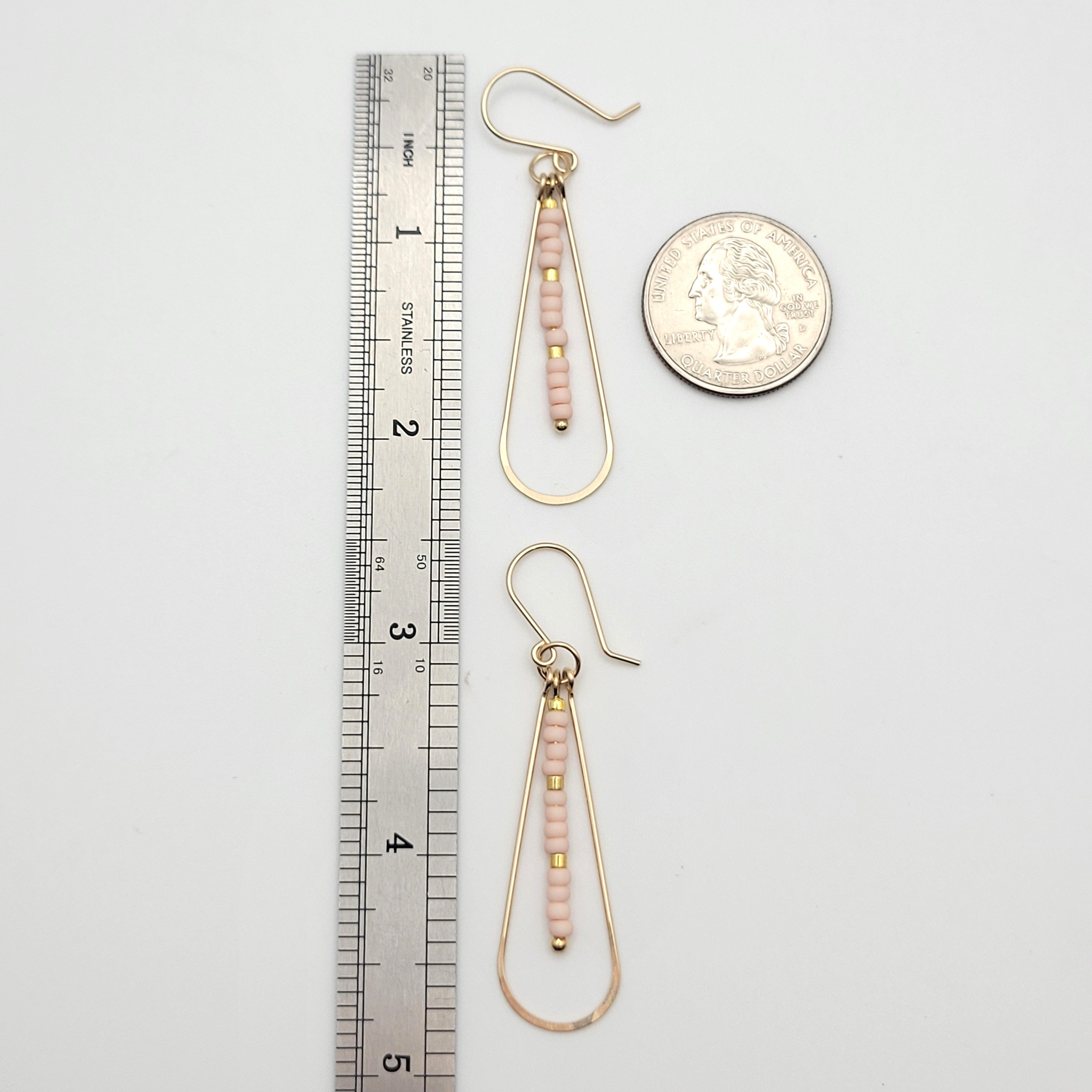 Harley - Gold & Pale Pink Earrings Bijou by SAM   