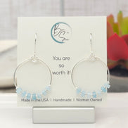 Boho - Silver & Aquamarine Earrings Bijou by SAM   