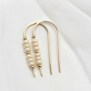 Cheval - Gold & Pearl Luster Earrings Etsy   