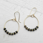 Boho Hoops - Gold & Black Earrings Bijou by SAM   