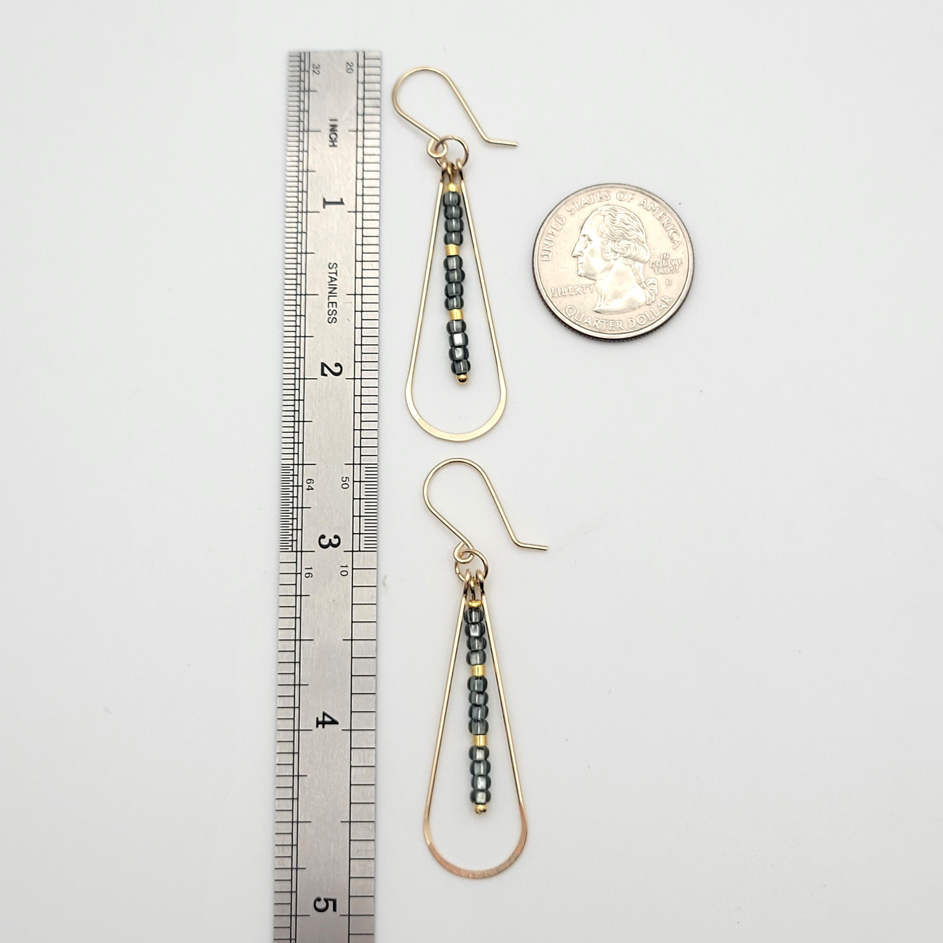 Harley - Gold & Smokey Quartz Earrings Bijou by SAM   
