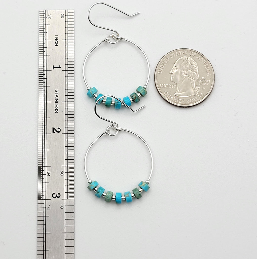 Boho - Silver & Turquoise Earrings Bijou by SAM   