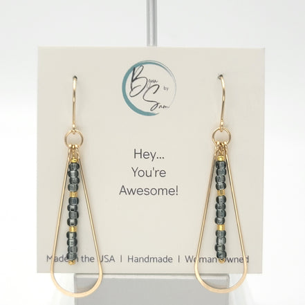 Harley - Gold & Smokey Quartz Earrings Bijou by SAM   