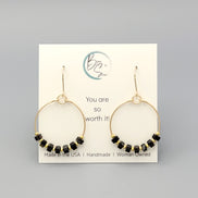 Boho Hoops - Gold & Black Earrings Bijou by SAM   