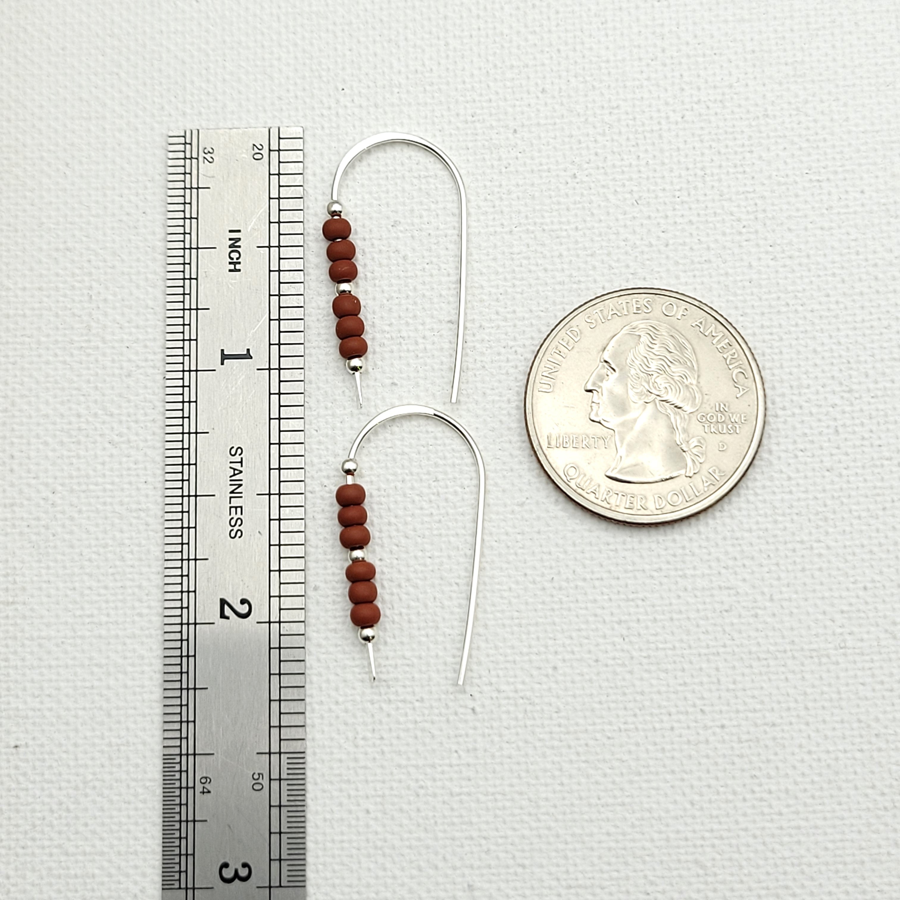 Cheval - Silver and Burnt Sienna Earrings Bijou by SAM   