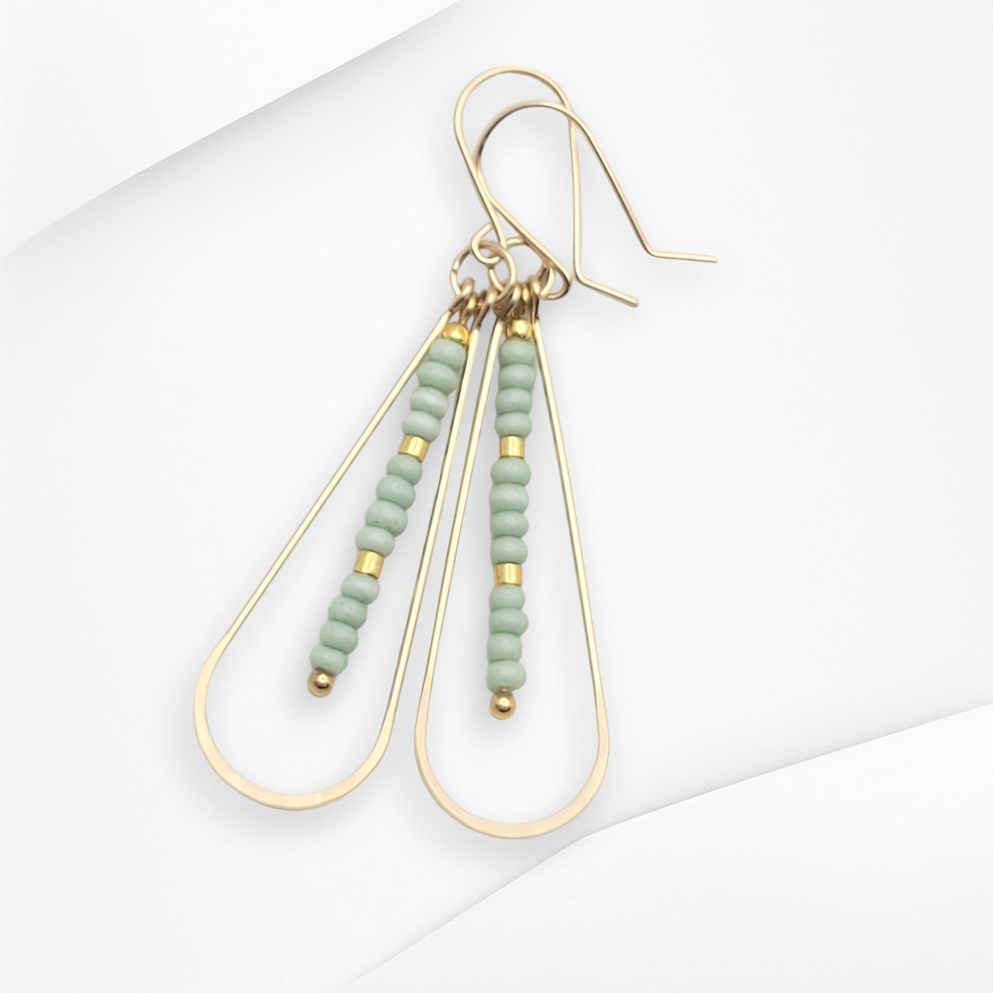 Harley - Gold & Mint Green Earrings Bijou by SAM   