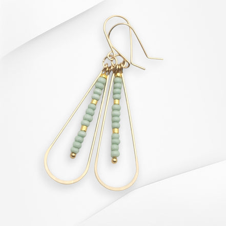 Harley - Gold & Mint Green Earrings Bijou by SAM   