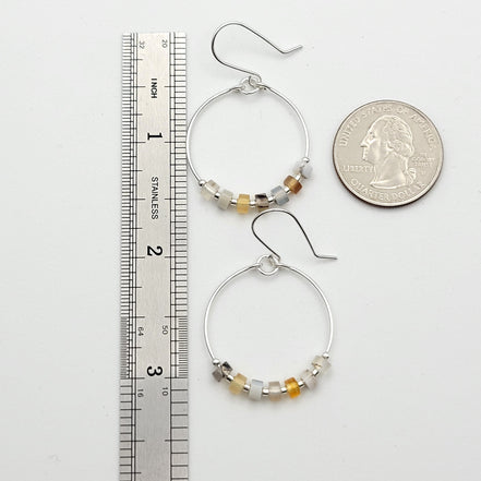 Boho - Silver & Montana Agate Earrings Bijou by SAM   