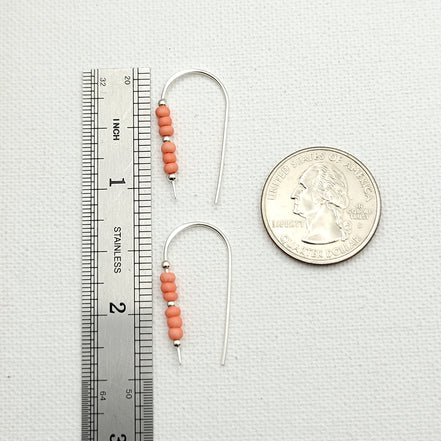 Cheval - Silver and Peach Corral Earrings Bijou by SAM   